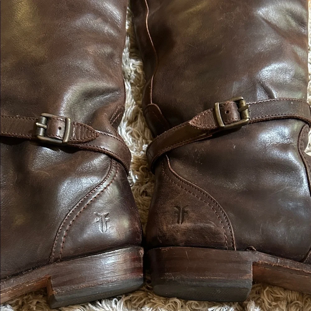 Frye Dark Brown Leather Over-the-Knee Riding Boots